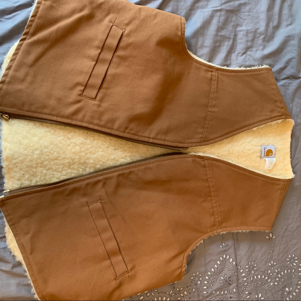 Vintage carhartt fur lined vest